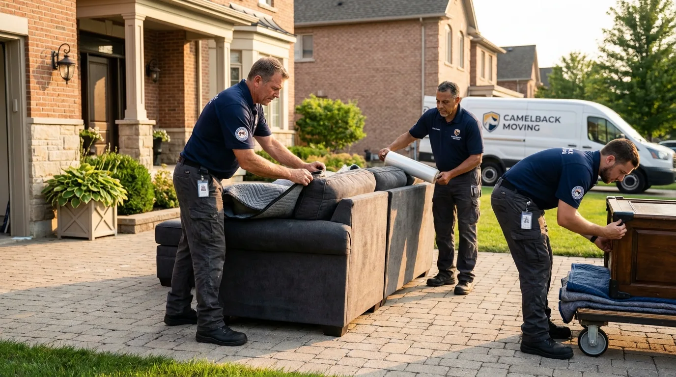 Large estate moving crew wrapping furniture in Brush Prairie, WA