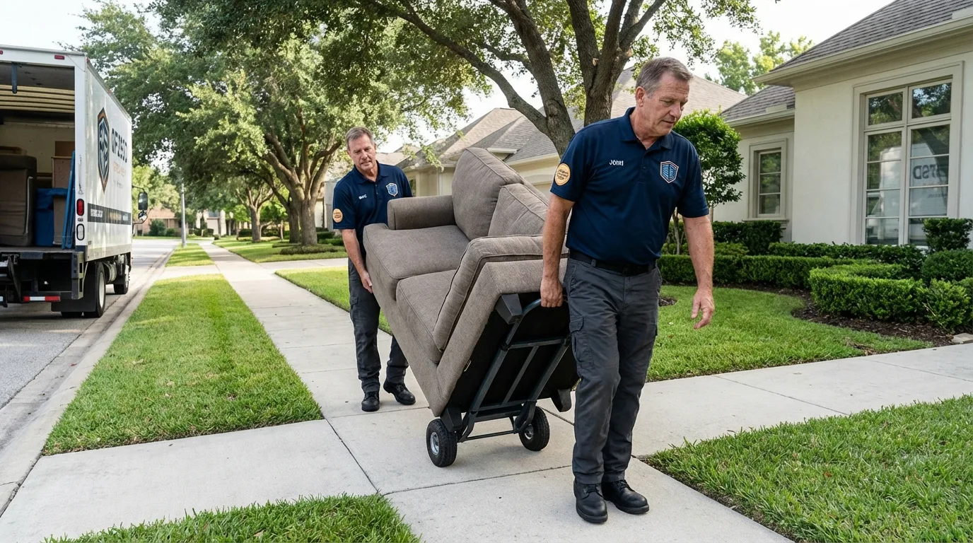 Local residential moving crew loading furniture in Brush Prairie, WA